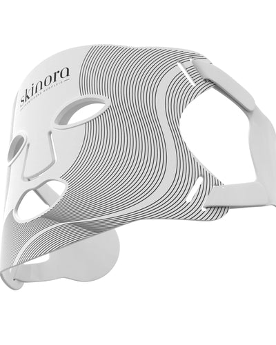 Skinora® Radiance Face LED-ansiktsmaske i hvit silikon, sett forfra