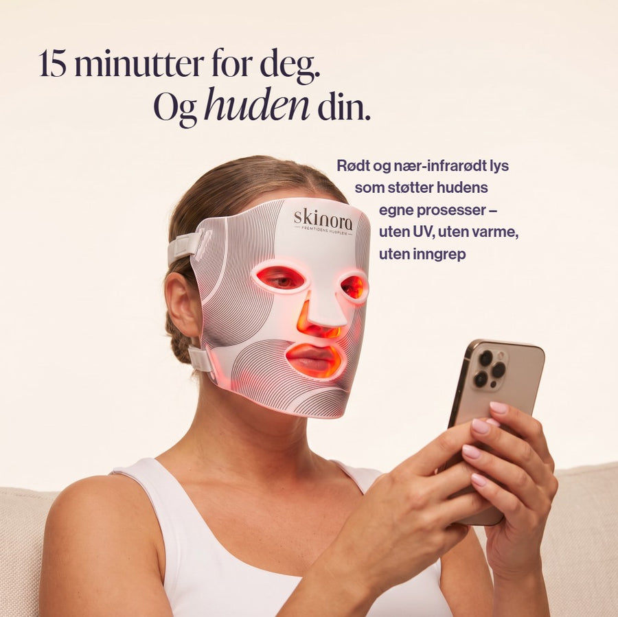 Skinora Radiance lifestyle, 15 minutter for deg og huden din ritual LED light therapy device